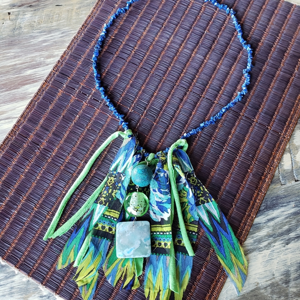 Blue lapis UNIQUE one-of-a-kind Necklace  STUNNING